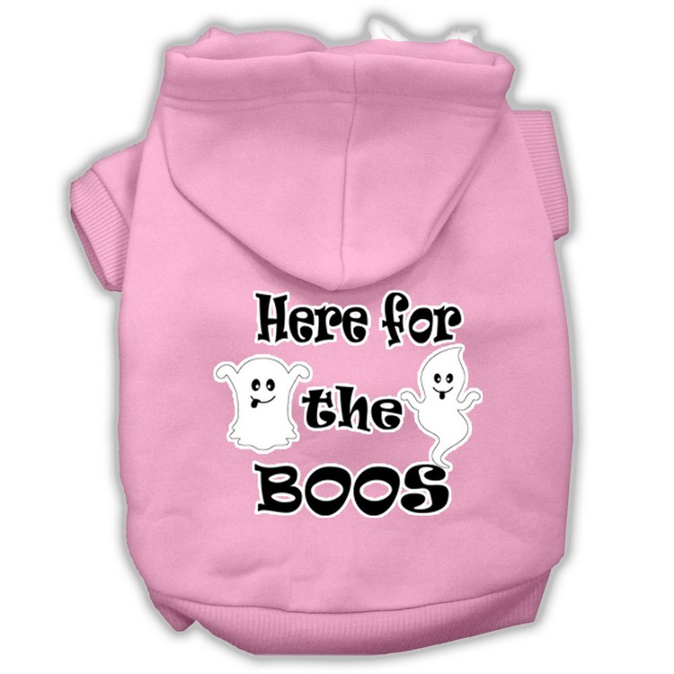 Here for the Boos Screenprint Dog Hoodie Light Pink XXXL